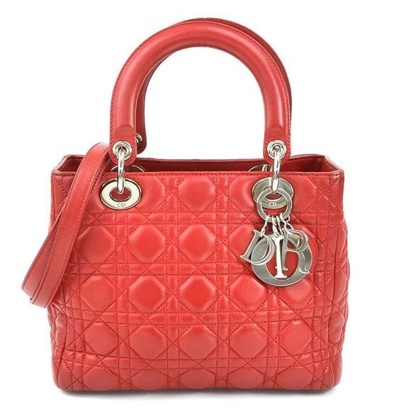 DIOR Red Leather Shoulder Bag - Picture 1 of 5